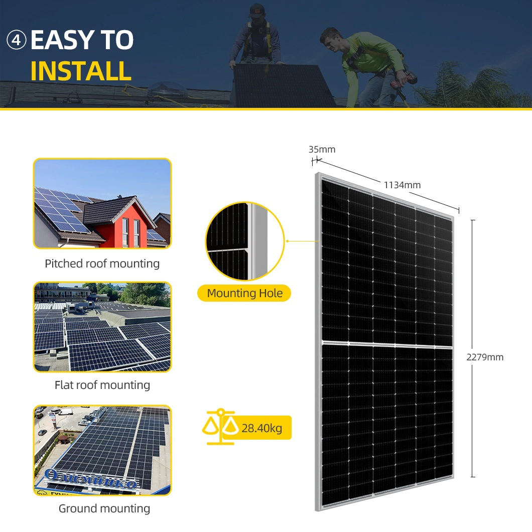 545W High Efficiency Tier 1 Half Cells 144cells 10bb Monocrystaline PV Solar Panel with 182mm Cell