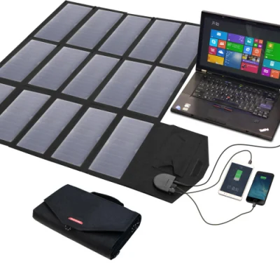듀얼 USB 및 DC 접이식 태양광 패널 100W 휴대전화, 카메라, 노트북 충전용 휴대용 태양광 패널